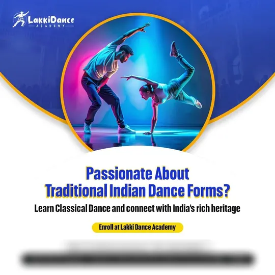 Dance academy post: “Passionate about traditional Indian dance forms?” inviting enrolment in classical dance